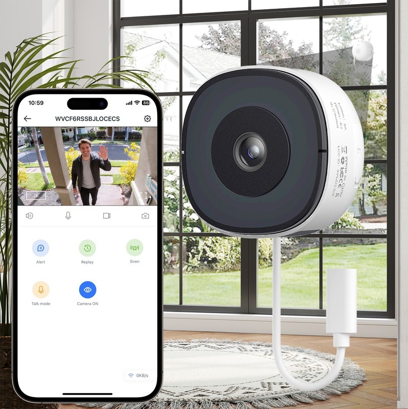 Wansview 2K Window Camera WIFI Security Camera Indoor Cam for Outdoor View