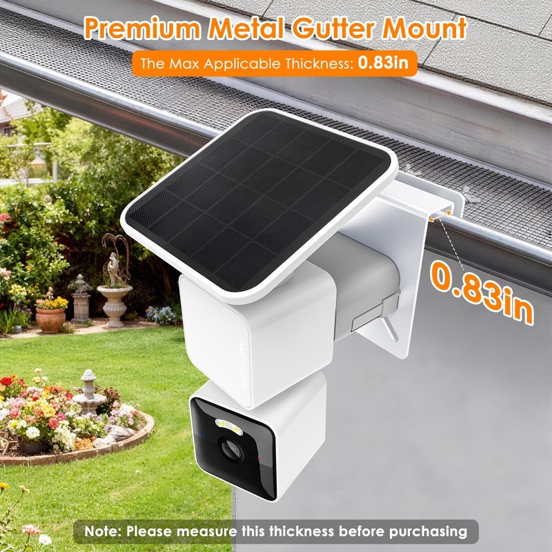 Gutter Mount Compatible with WYZE Solar Cam Pan, Rust-Proof Metal Outdoor Mou... gallery