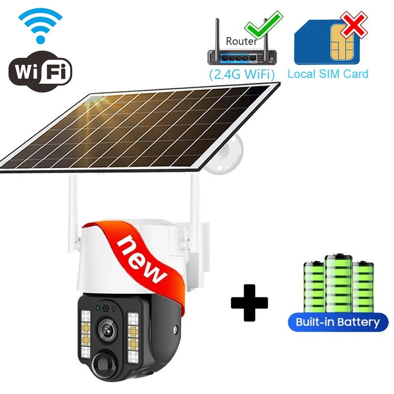 4G SIM Card Wifi 5MP Solar Camera Night Vision Security CCTV Surveillance Camera gallery