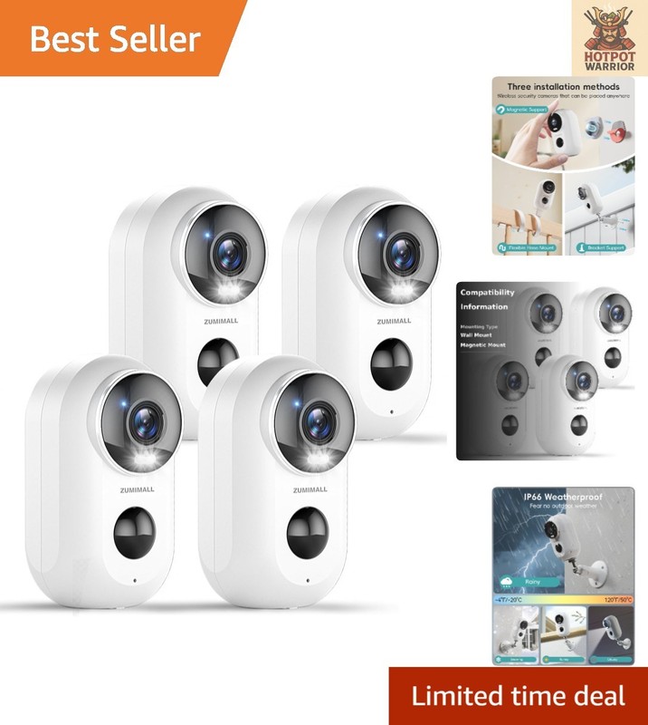 2K Color Night Vision Cameras – Easy Wireless Mount & Cloud Storage Access