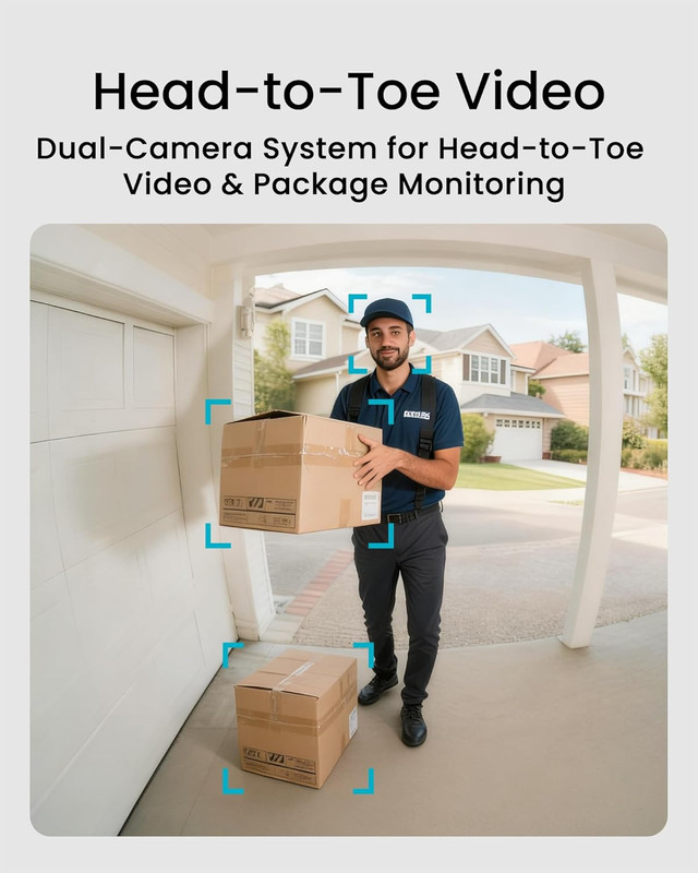 Doorbell Camera Wireless No Subscription, 2K Dual‑Cam Video Doorbell with Chime, gallery