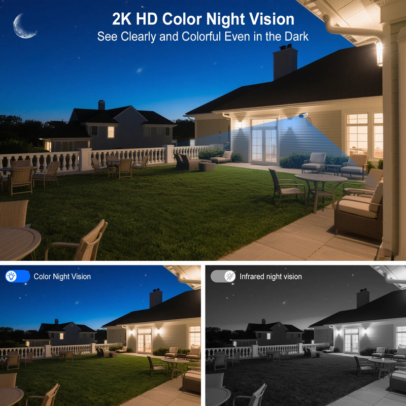 ARCCTV 2K Solar WiFi Security Camera 4MP PIR Human Detect Color Night IP66 gallery