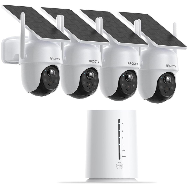 4MP Solar Security Camera System Wireless Wifi 6 Battery Smart Home Outdoor