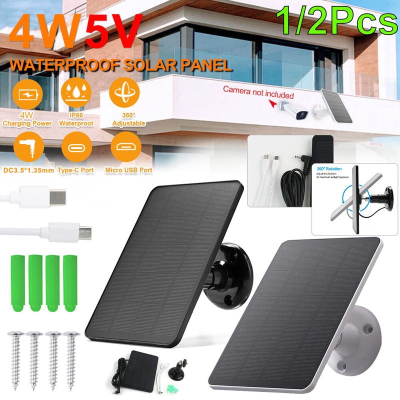13FT Cable 4W 5V Solar Panel Charger for Ring Camera Spotlight & Stick Up Camera