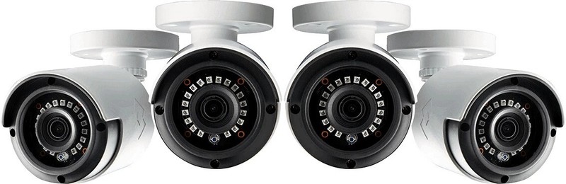 Lorex 4-Pack 1080p HD Wired Bullet Security Cameras – 130ft Night Vision
