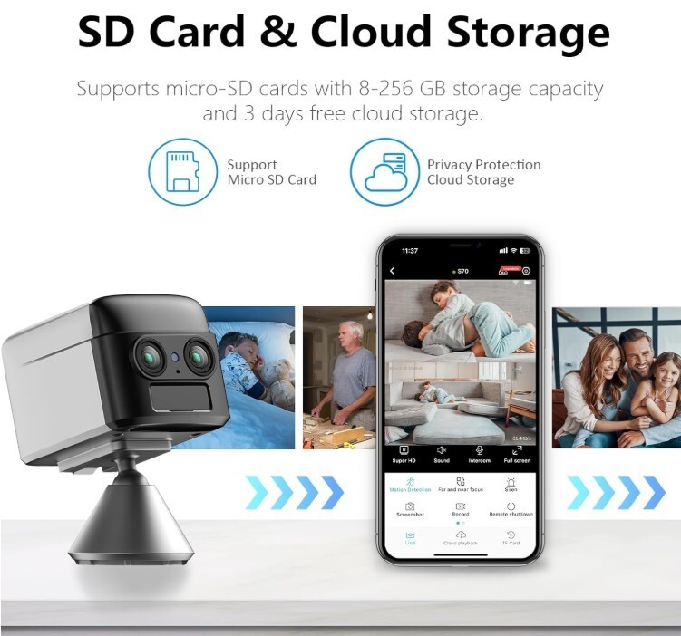 Security Camera Indoor Wireless,4K Magnetic WiFi Nanny Cam gallery