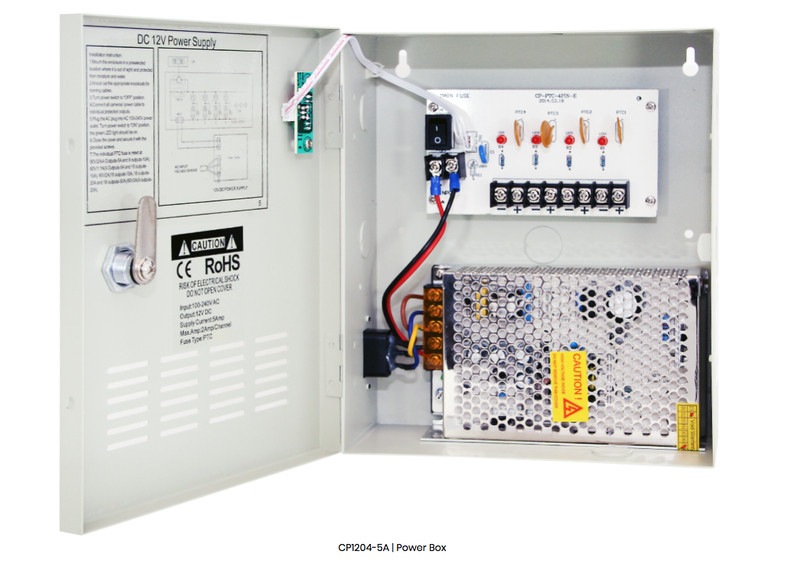 Power Box, 12V DC,5A- 9CH, 110V AC Input, Surge protected, 1209-5 gallery