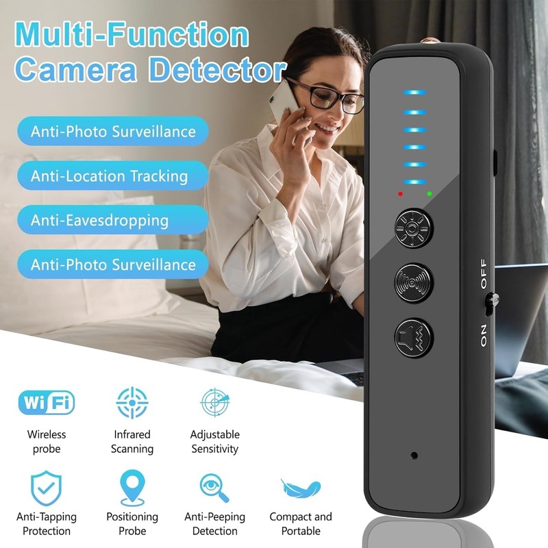 Hidden Camera Detector Upgraded Portable RF Signal Scanner, Wireless Bug Finder gallery