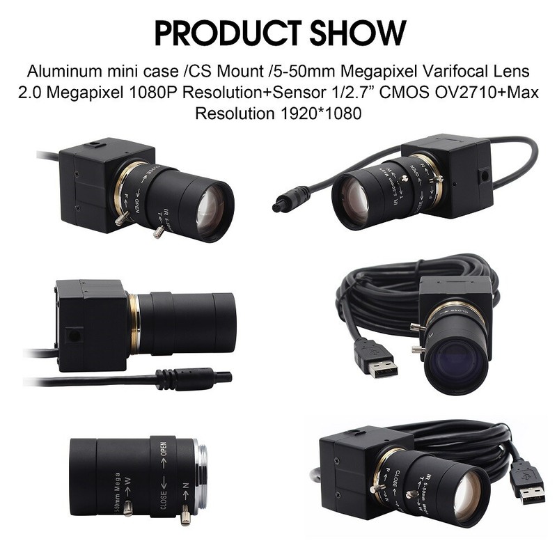 1080P Full HD USB Camera 30fps/60fps/120fps webcam with varifocal 5-50mm Lens gallery