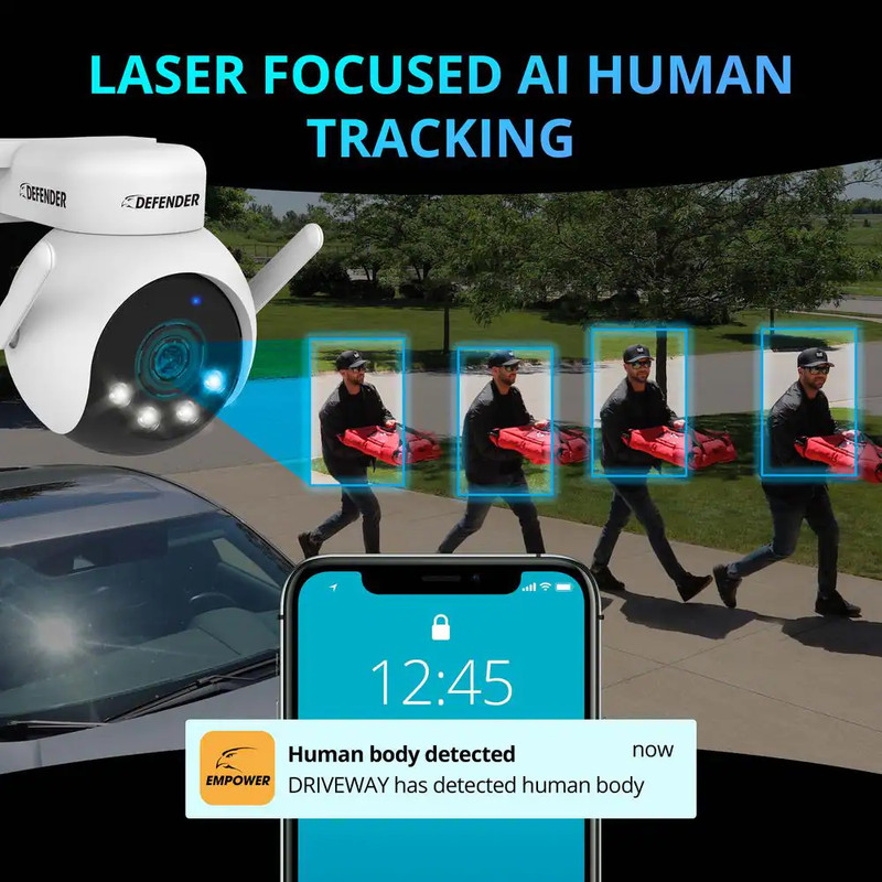 AI Powered 4K Everwatch PTZ 360° Wi-Fi Plug-In Power Security Camera- 2 Pack gallery