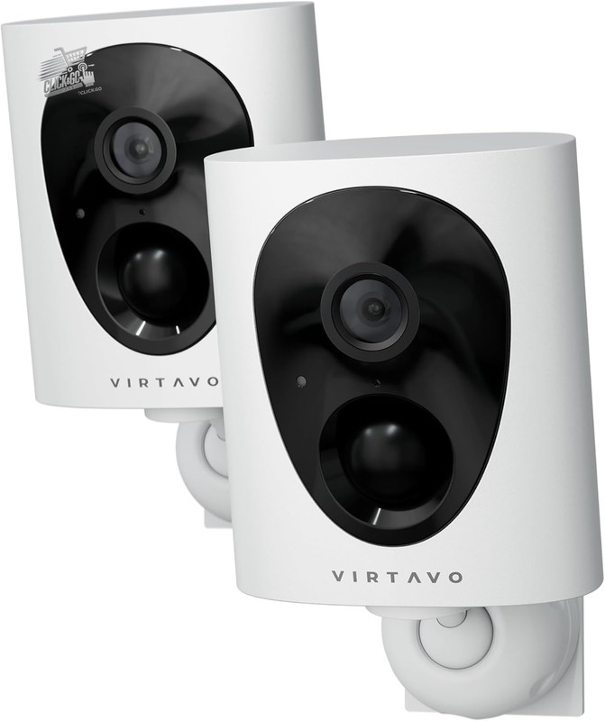 Wi-Fi Camera Battery 2K Outdoor Indoor Night Colors PIR Audio 2 Piece V
