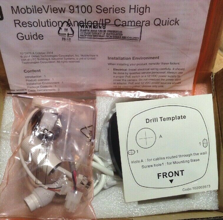 MOBILEVIEW HD MINIDOME IP/ANALOG CAMERA 9100 DAY/NIGHT IR POE MIC 2.8mm 1.3MP gallery