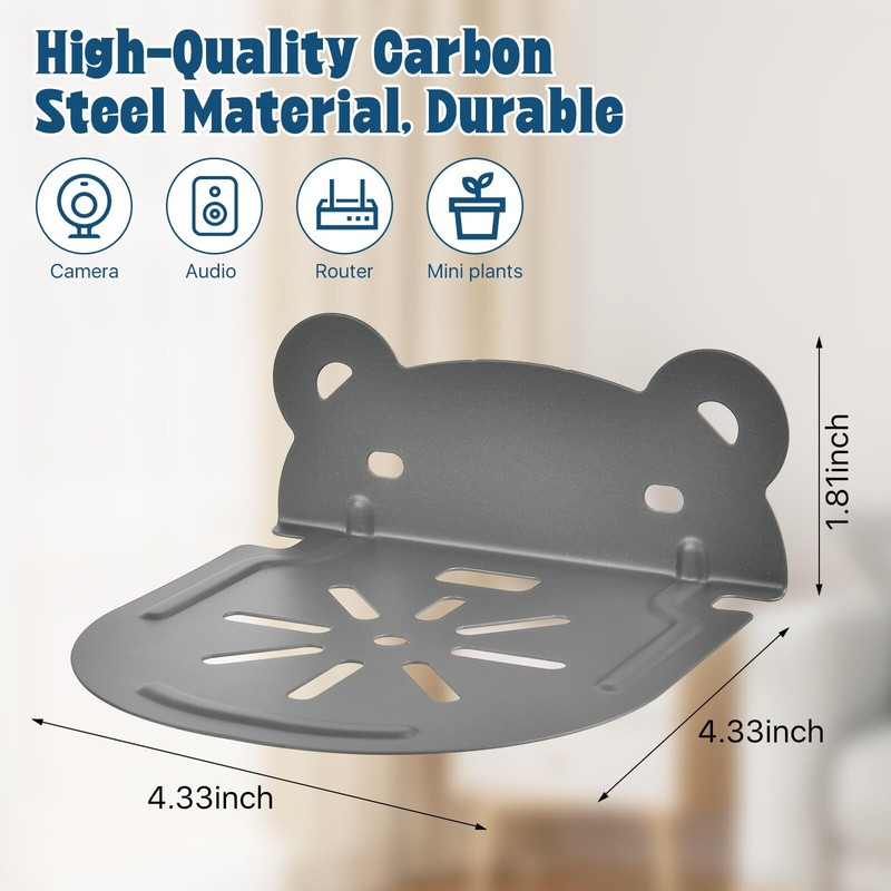Heavy Duty Carbon Steel Floating Wall Shelves for Security Cameras/Baby Monit... gallery