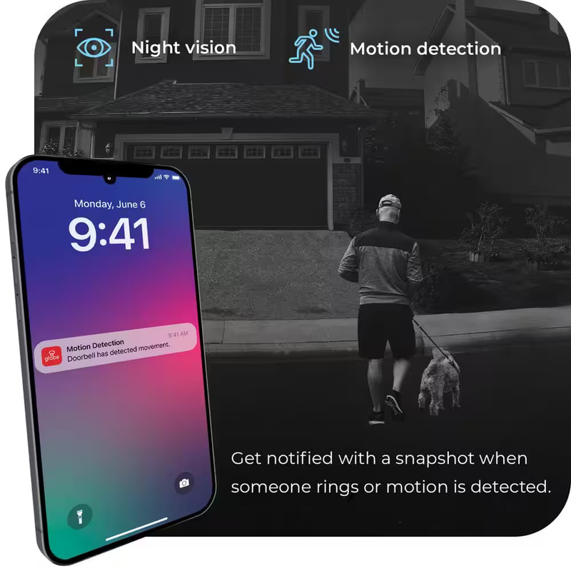 Hardwired Smart Motion Detection Night Vision Doorbell Kit gallery