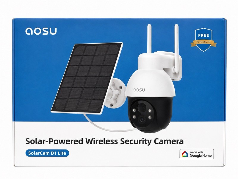 AOSU Solar Powered Outdoor Wireless Security Cam D1 lite Model-C9L NEW Free Ship