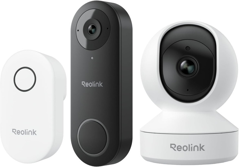 Video Doorbell Wifi Camera with 4MP Indoor Camera E1 Bundle, Remote Control in O