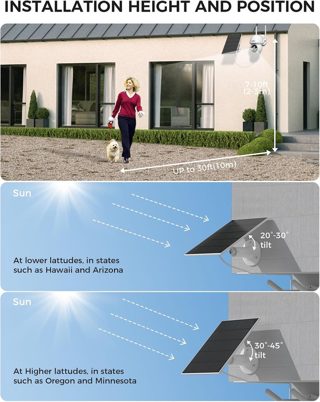 Solar Camera Wireless Outdoor, Home Security Camera System, 2.4G & 5G Wifi, Sola gallery