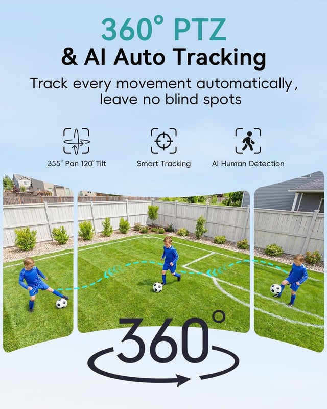 24/7 Recording Solar Security Cameras Wireless Outdoor, 9W Solar Panel, 2K AO... gallery