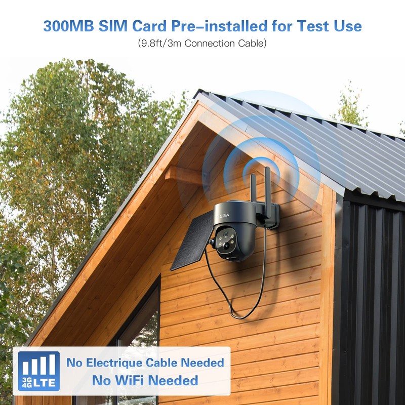 4G LTE Cellular Security Camera Solar with SIM Card,Wireless Outdoor No WiFi ... gallery
