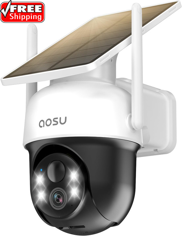 Solar Camera Outdoor Wireless for Home Surveillance,Fixed Solar Panel | Easy to