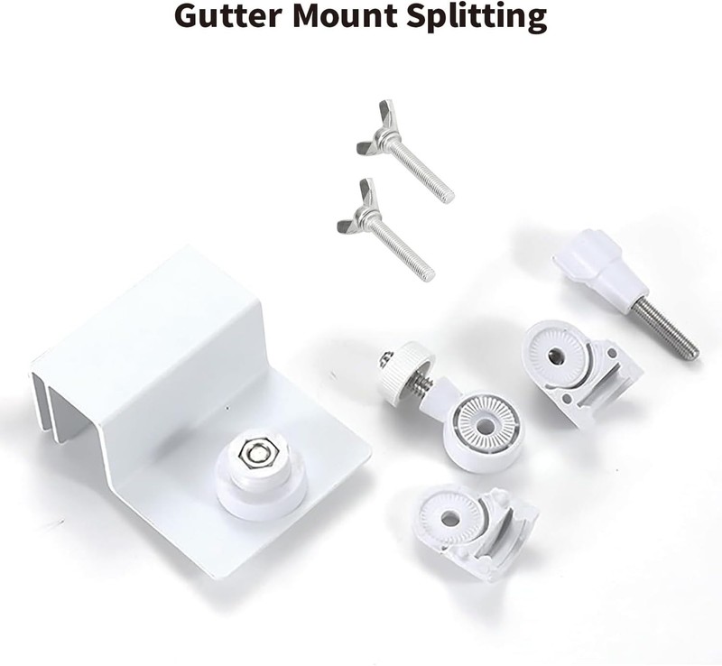 Tonton White Gutter Mount: Solar Panel & Security Camera Bracket for Ring, Ar... gallery