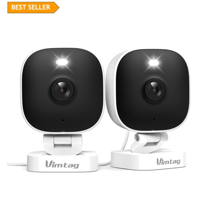 2-Pack 2.5K Indoor/Outdoor Cameras with Siren, Light & App Control for Families
