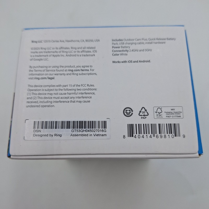 Ring Outdoor Cam Plus Battery White 2K New gallery