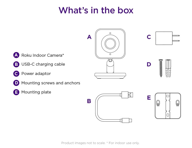 Roku Indoor Camera SE 1080p HD Wired Security Camera Wi-Fi 6 - 1 Pack gallery