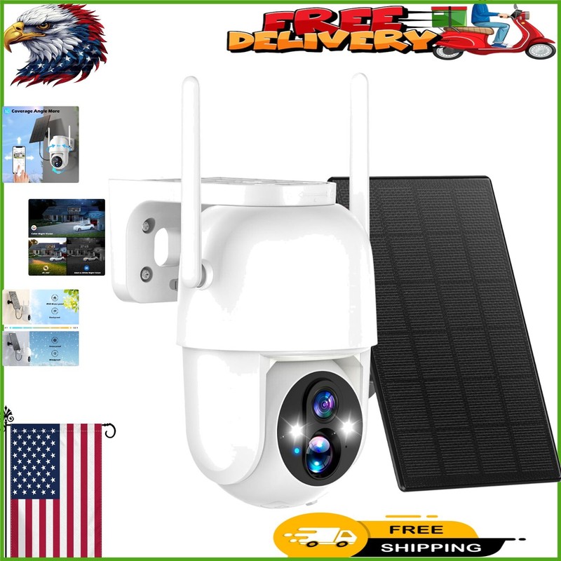360° View Solar Security Camera with Two-Way Talk & Intelligent Motion Detection