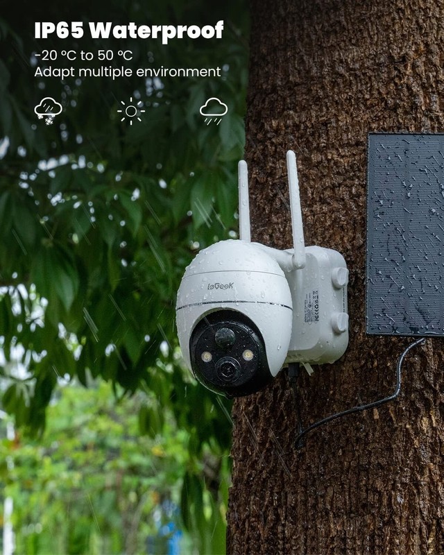 ieGeek Wireless Outdoor Solar Security Camera 2K Home WiFi Battery CCTV System gallery