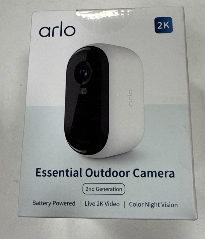 Arlo Essential Outdoor/Indoor 2nd Gen 2K Wireless Security Camera White *SEALED*