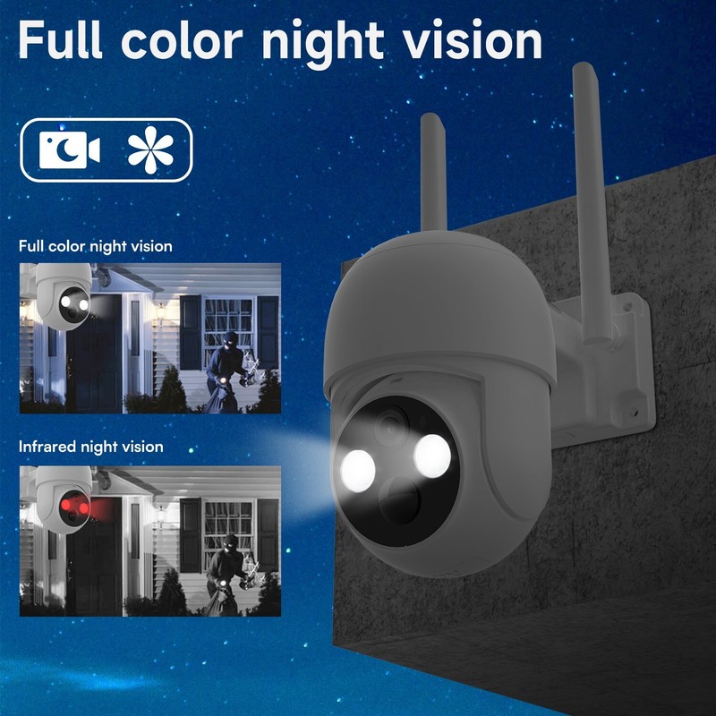 WOOLINK 2PCS 4MP Solar Security Camera Wireless Outdoor 2.5K Solar Power Camera gallery