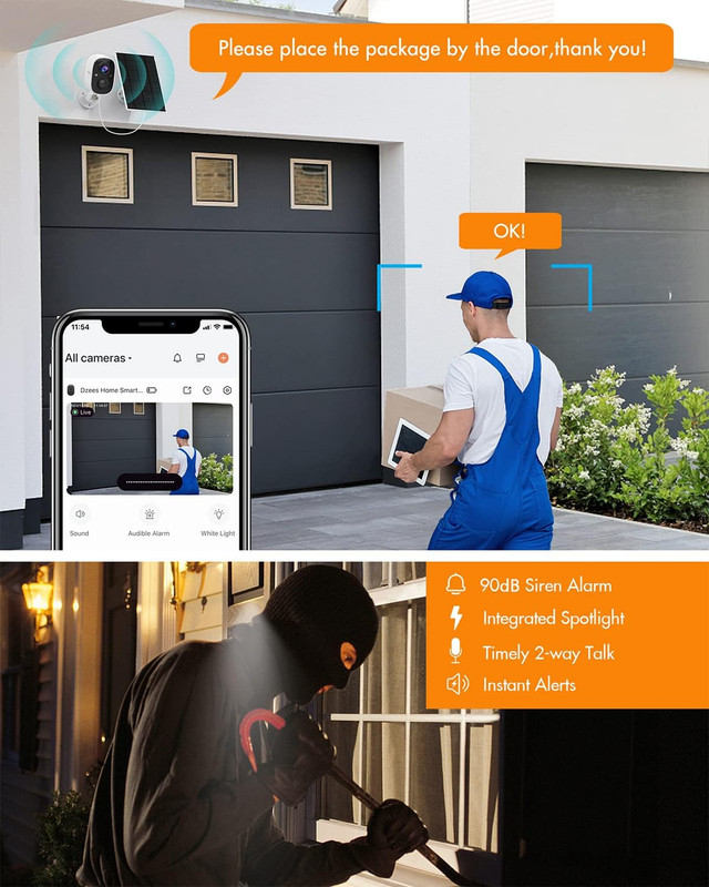 Camara de Seguridad Solar para Exterior Wifi 2K con Vision Nocturna a Color gallery