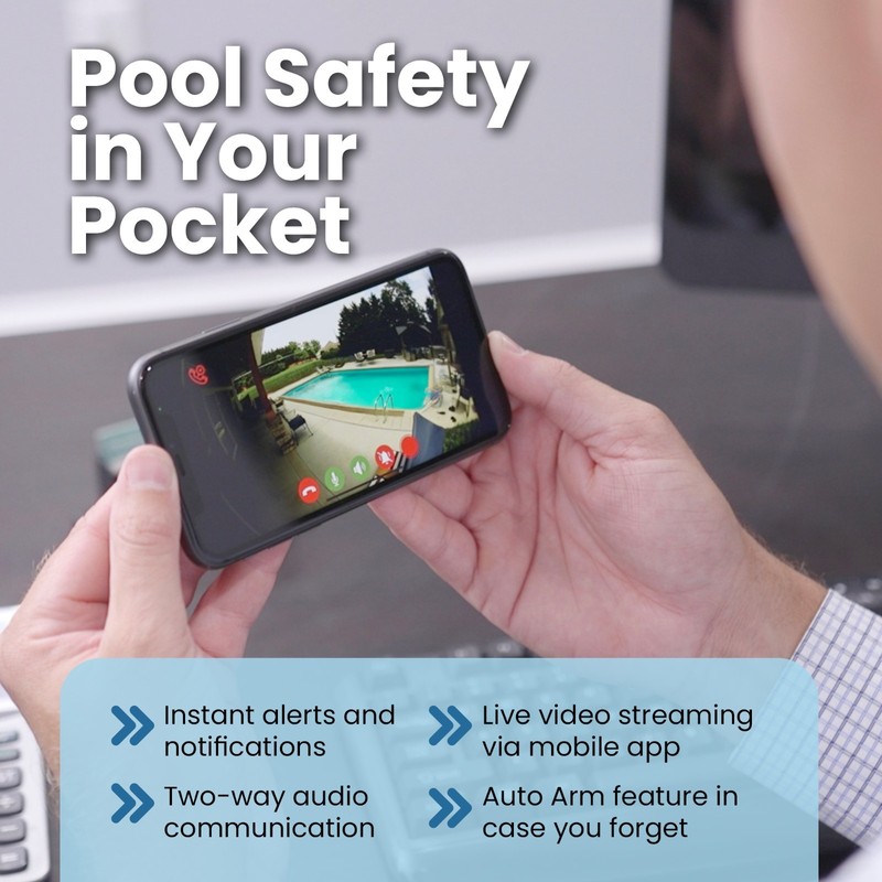 SwamCam Pool Alarm Wi-Fi Camera System ASTM F2208 (Camera & Repeater/Alarm Only) gallery