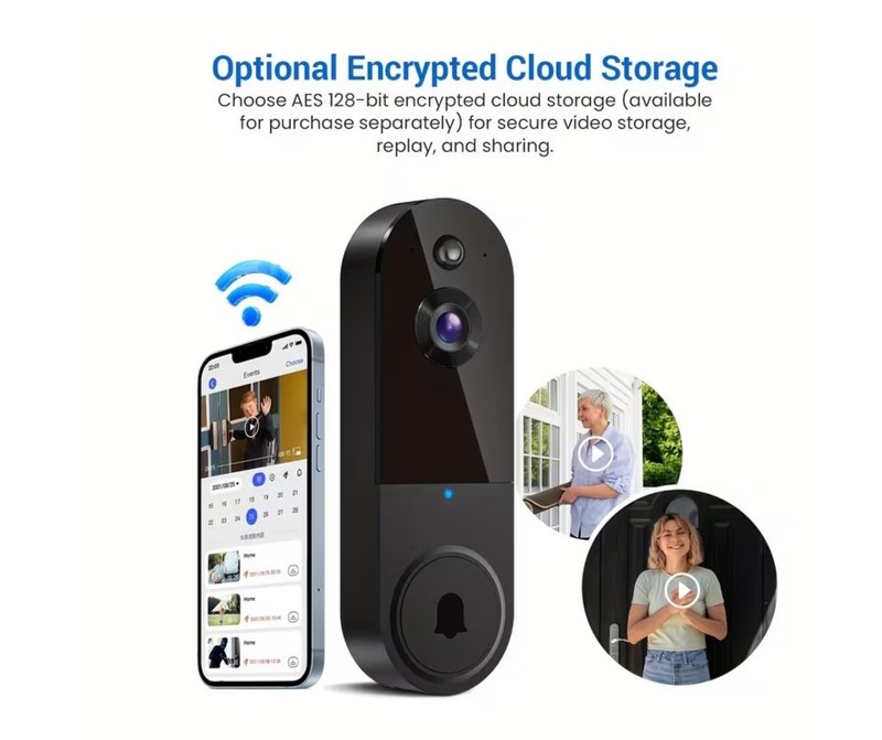 Outdoor Wireless 1080p Doorbell Video Cam with Instant Alerts Smart AI Detection gallery