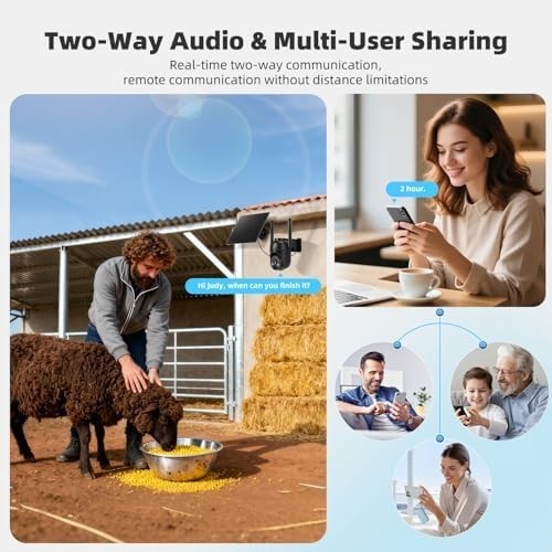 Solar-Powered 4G LTE Security Cameras - 2K Night Vision, 360° View, 2 Pack gallery