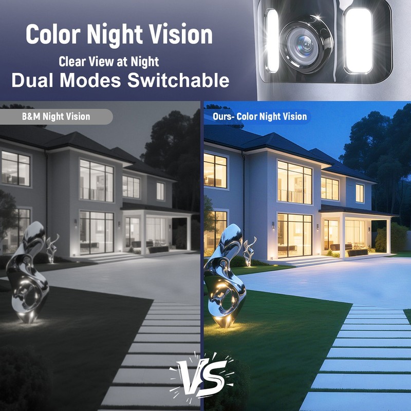 3 Lens 4K 5G WiFi PTZ Security Camera 1-10X Zoom Outdoor Home Color Night Vision gallery