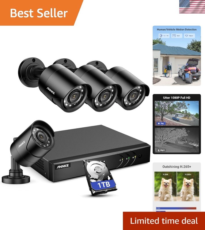 8CH H.265+ 3K Lite Surveillance Security Camera System with AI Human/Vehicle …