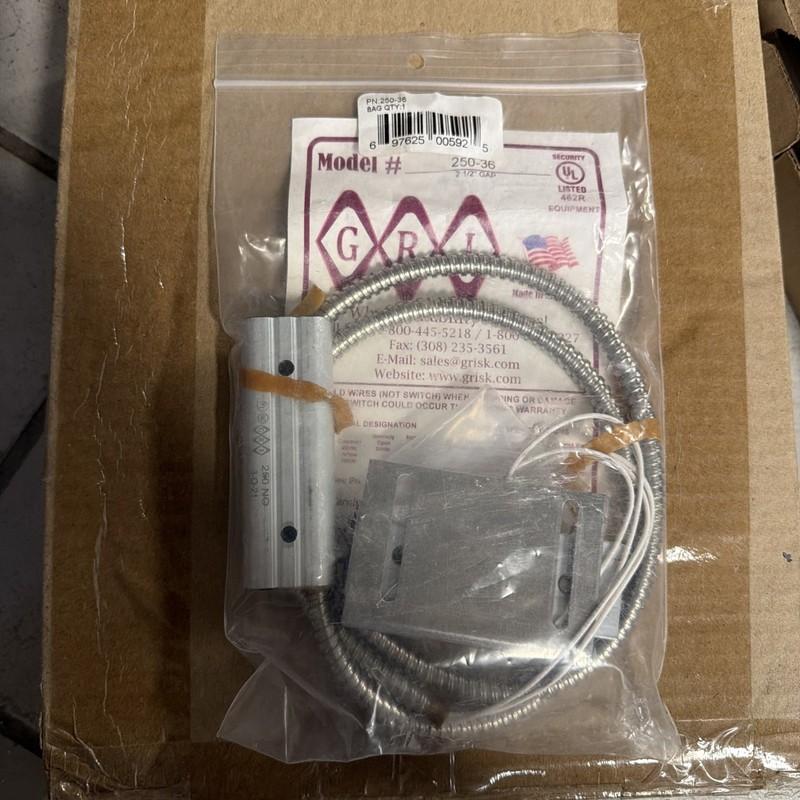 GRI (250-36) Wall Mountable Overhead Door Switch, 10 Watt, 200 V DC, 500 mA