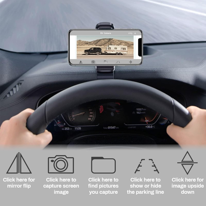 EWAY Strong Magnetic Wireless Backup Camera for iPhone Android, WiFi Black gallery