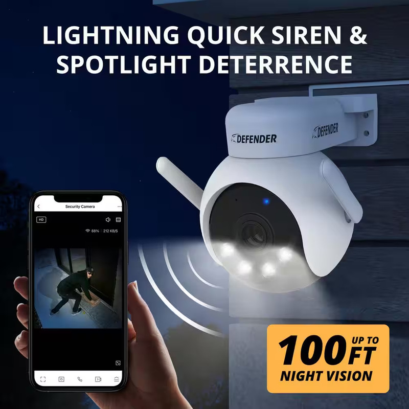AI Powered 4K Everwatch PTZ 360° Wi-Fi Plug-In Power Security Camera- 2 Pack gallery