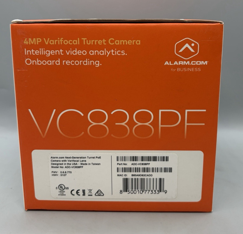 Alarm.com VC838PF PoE 4MP Varifocal Turret Camera - Sealed gallery