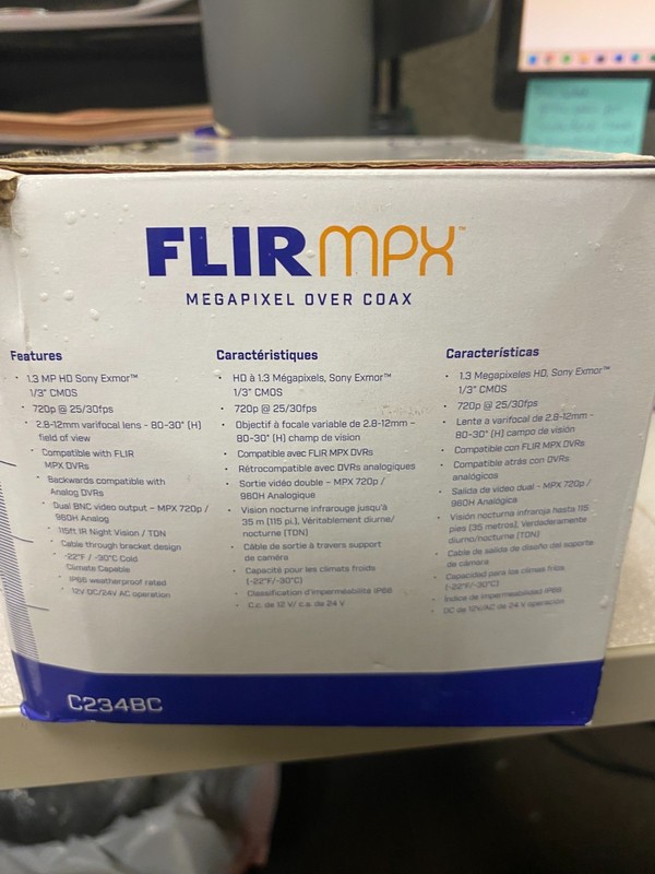 FLIRMPX VARIFOCAL WDR BULLET CAMERA MEGAPIXEL OVER COAX 1.3MP RESOLUTION