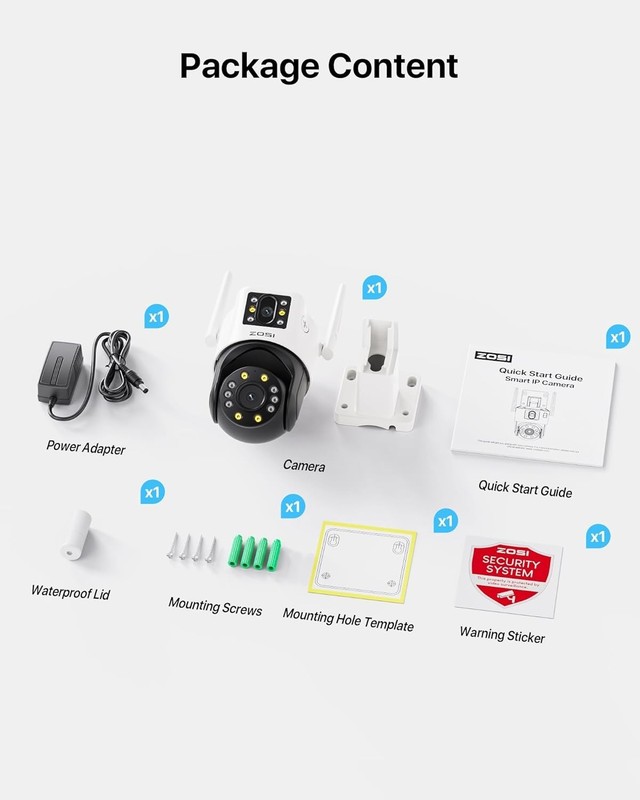 ZOSI 4K 8MP Dual-Lens Security PTZ Camera WiFi Home CCTV Outdoor System gallery
