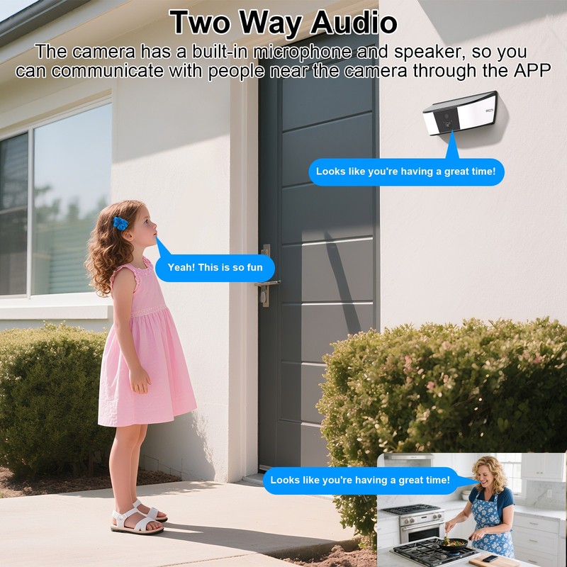 Outdoor Wall Lamp Camera 4MP HD WiFi Security Camera 2 Way Audio IP65 Waterproof gallery