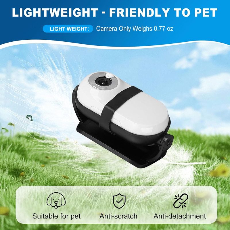 1080P Cat Camera Collar - Wireless Mini Sport Cam with Video Recording, Small Ac gallery