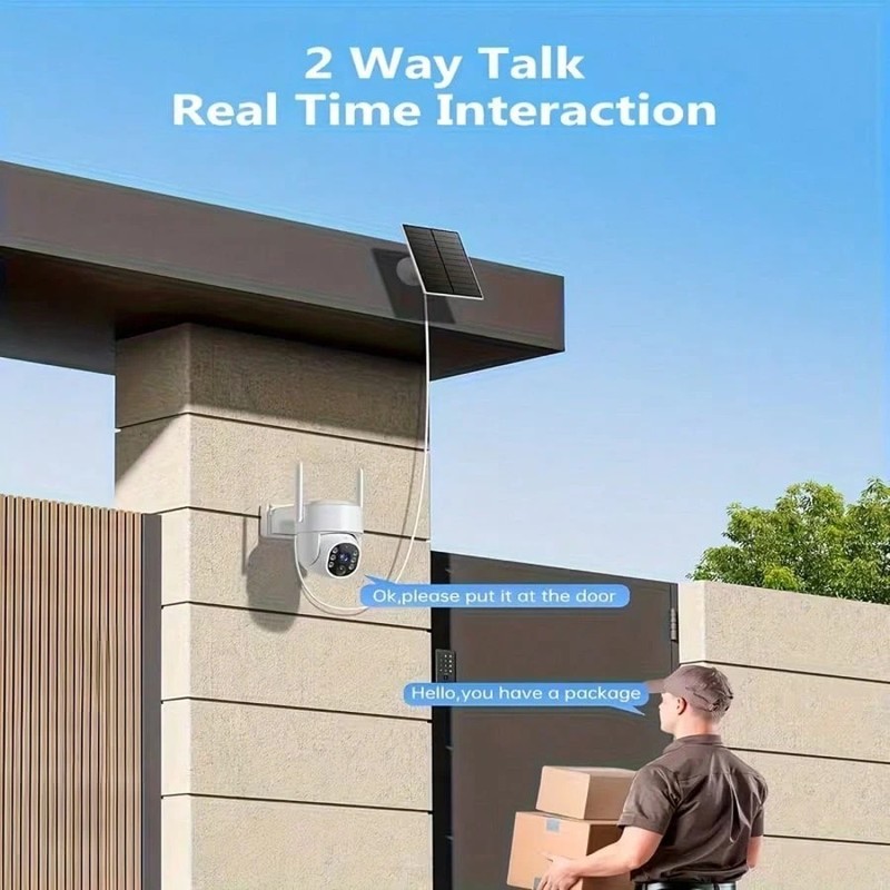 5G WiFi LTE Solar Security Camera 4MP PIR Motion Night Vision Outdoor IP66 gallery