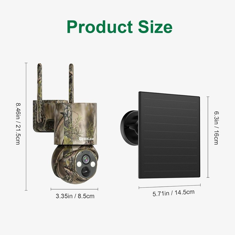 2 Pack 4G LTE Solar Trail Camera 360° PTZ 2K Night Vision No WiFi Cam gallery
