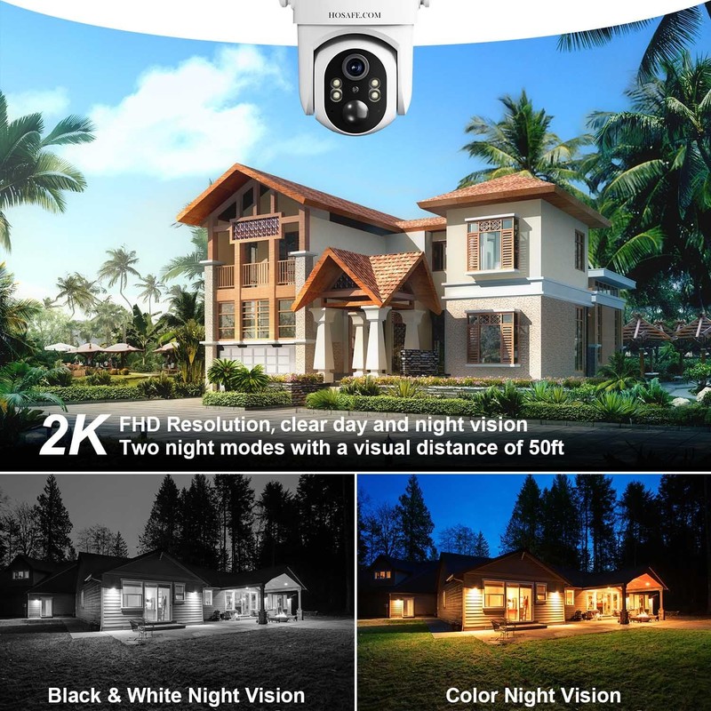 Outdoor Security Camera Wireless, 360° PTZ Remote Wireless Cameras for Home S... gallery