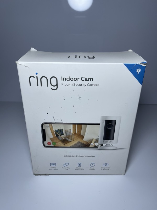 Ring 1st Gen Indoor Cam Plug-in Security Camera 1080p HD Video